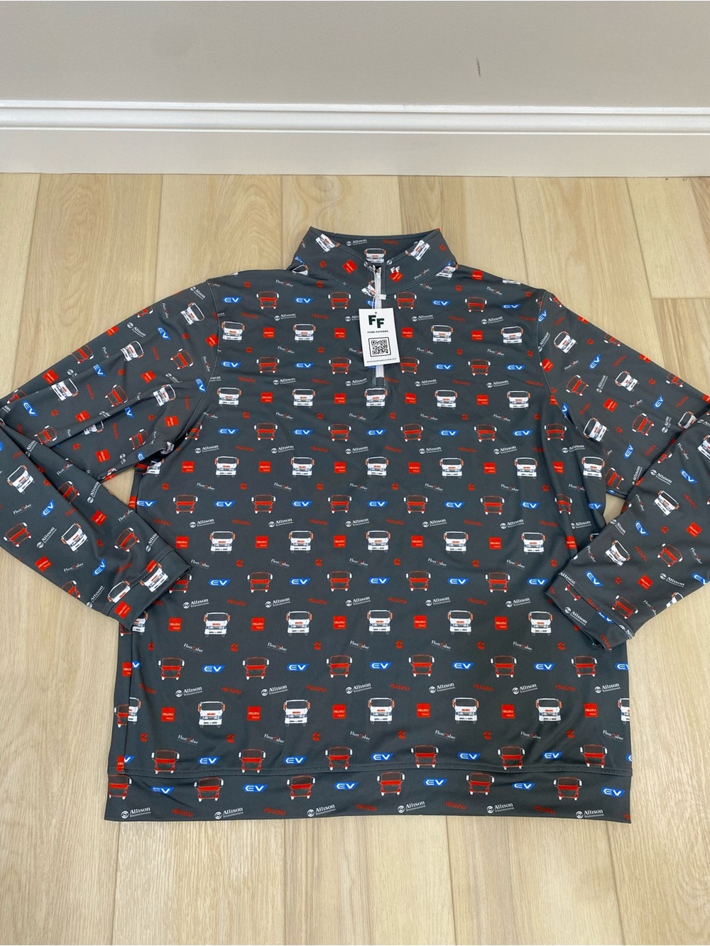 Fore Fathers ISUZU EV Men's Size XL Golf 1/4 Zip New with Tags Performance
